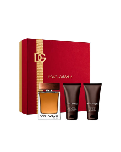 The One Eau de Toilette 3-Piece Gift Set 3.4 fl oz (100 ml) With After Shave Balm and 1.7 oz Shower Gel For Men By Dolce & Gabbana