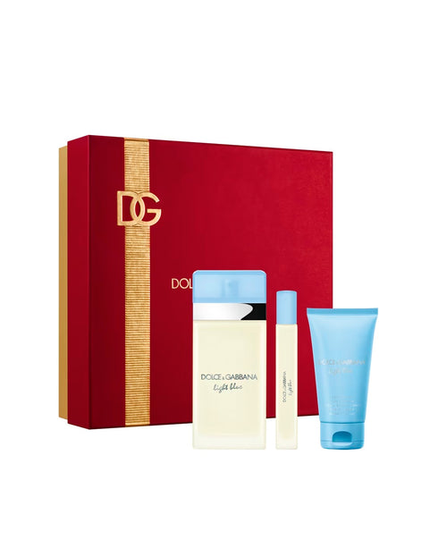 Light Blue Eau de Toilette 3-Piece Gift Set 4.2 fl oz (125 ml) With Mini 0.34 oz and Shower Gel 1.7 oz For Men By Dolce & Gabbana