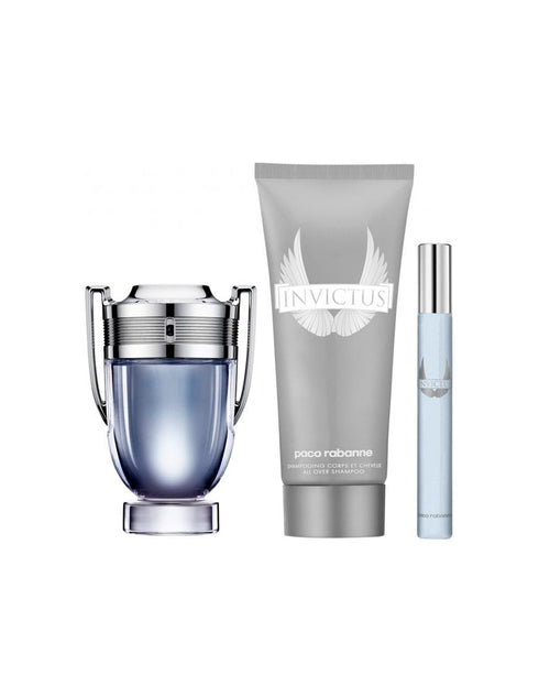 Invictus Eau de Toilette Gift Set 3.4 fl oz (100 ml) With 3.4 oz Shampoo For Men By Paco Rabanne