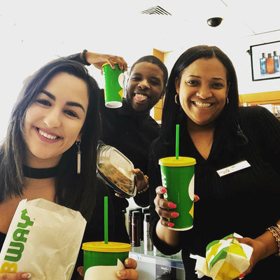 Photo of the happy Perfume4U team at lunch time