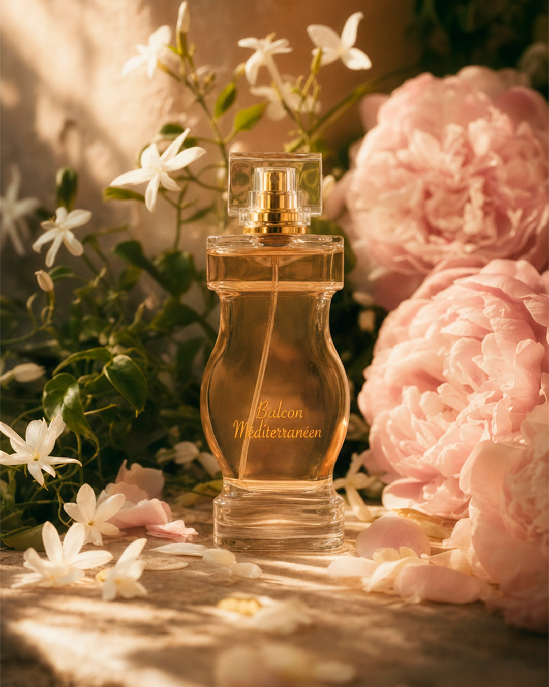 Jeanne Arthes Balcon Mediterraneen Eau de Parfum bottle in a styled display