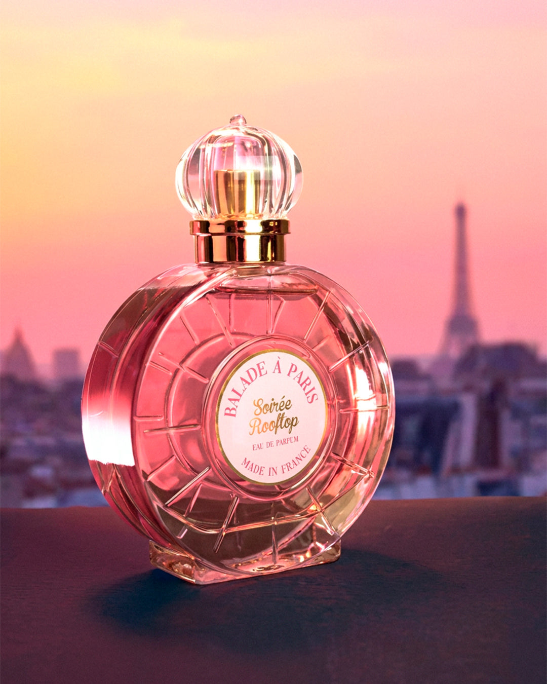 Jeanne Arthes Soiree Rooftop Eau de Parfum bottle in a styled display