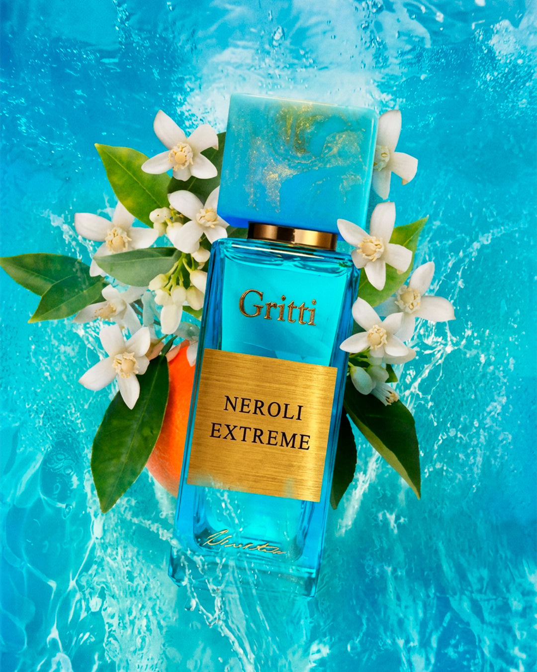 Louis Varel Extreme Neroli Eau de Parfum unisex bottle in a styled display