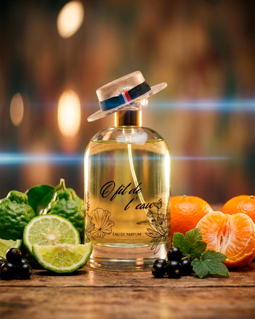 O Fil de l'Eau Bloom Eau de Parfum for women bottle in a styled display