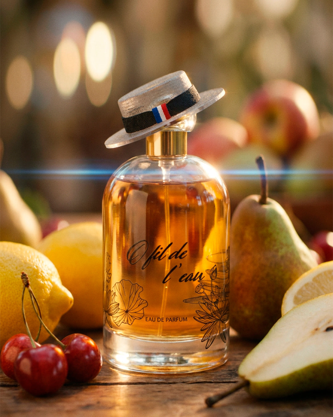 O Fil de l'Eau Charm Eau de Parfum for women bottle in a styled display