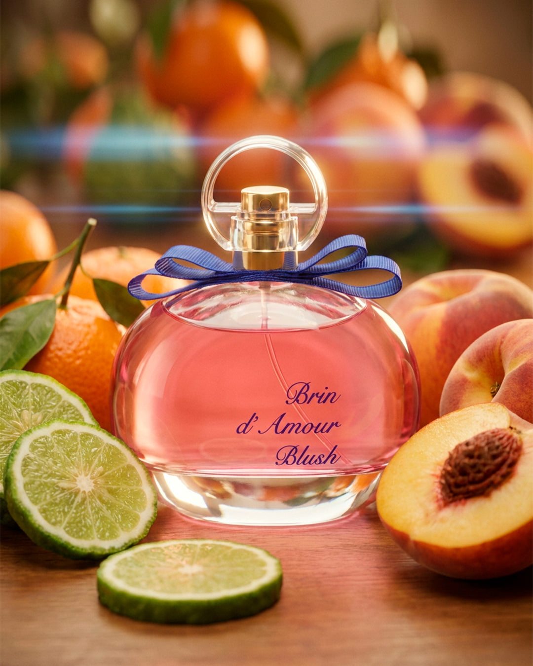 Brin d'Amour Blush Eau de Parfum for women bottle in a styled display