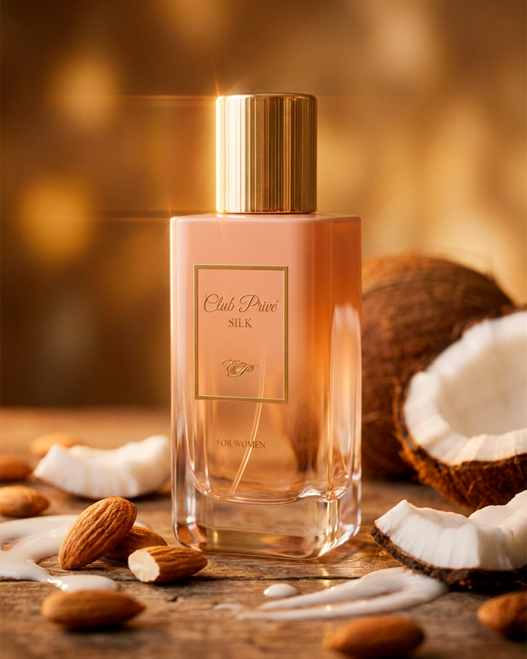 Club Prive Silk Eau de Parfum for women bottle in a styled display