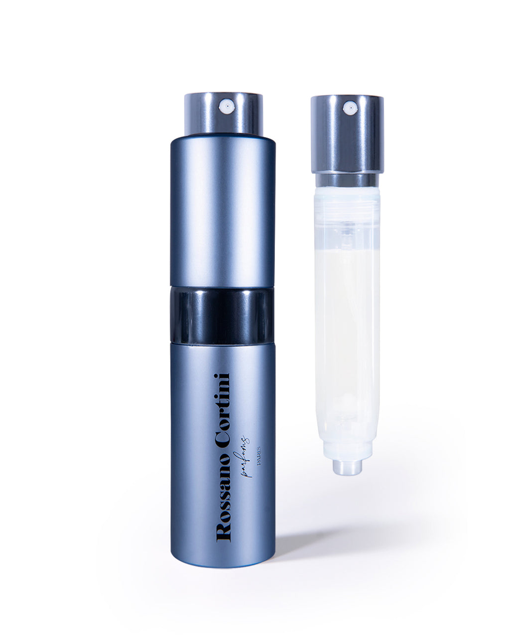 Metallic Silver Travel Atomizer by Rossano Cortini - perfumes4u.com
