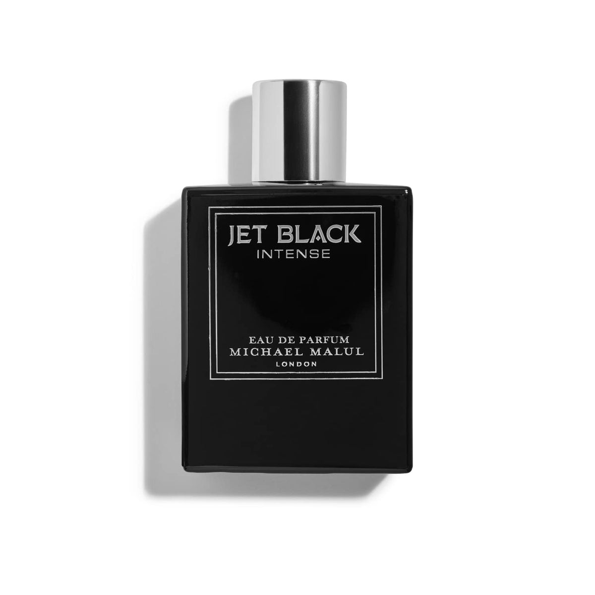 Michael Malul London Jet Black Intense Eau de Parfum 100 ml / 3.4 fl oz bottle on a white background