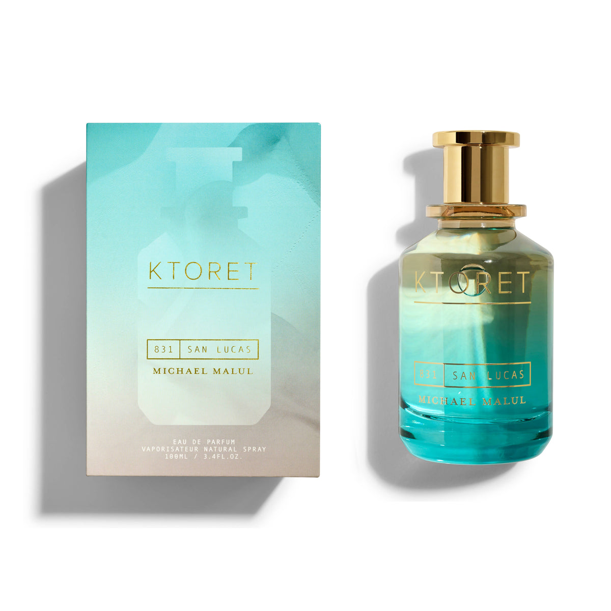 Michael Malul Ktoret 831 San Lucas Eau de Parfum 100 ml / 3.4 fl oz bottle and box on a white background