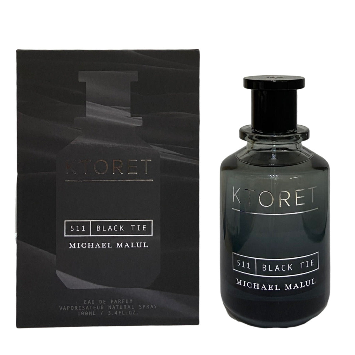 Michael Malul London Ktoret 511 Black Tie Eau de Parfum 100 ml / 3.4 fl oz bottle and box on a white background