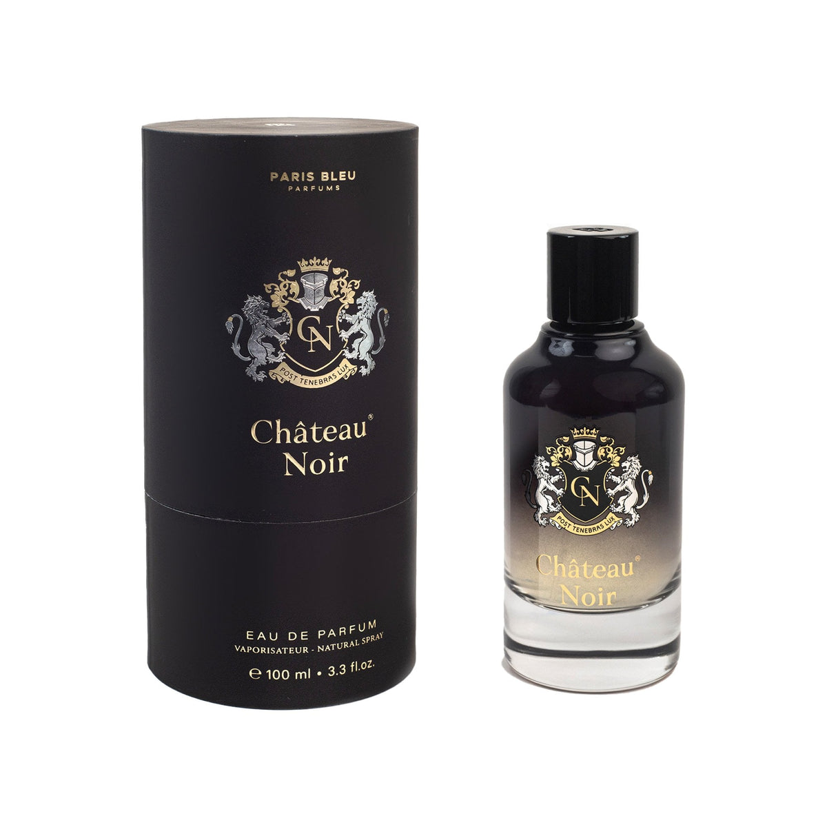 Paris Bleu Chateau Noir Eau de Parfum 100 ml bottle and box