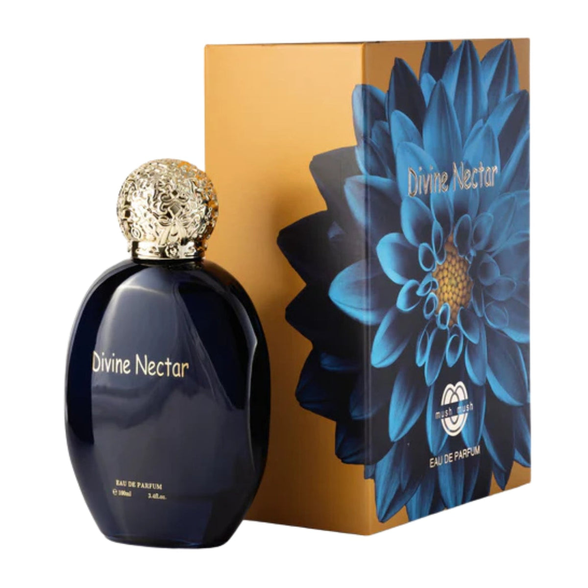 Mush Mush Divine Nectar Eau de Parfum 100 ml / 3.4 fl oz bottle and box on a white background
