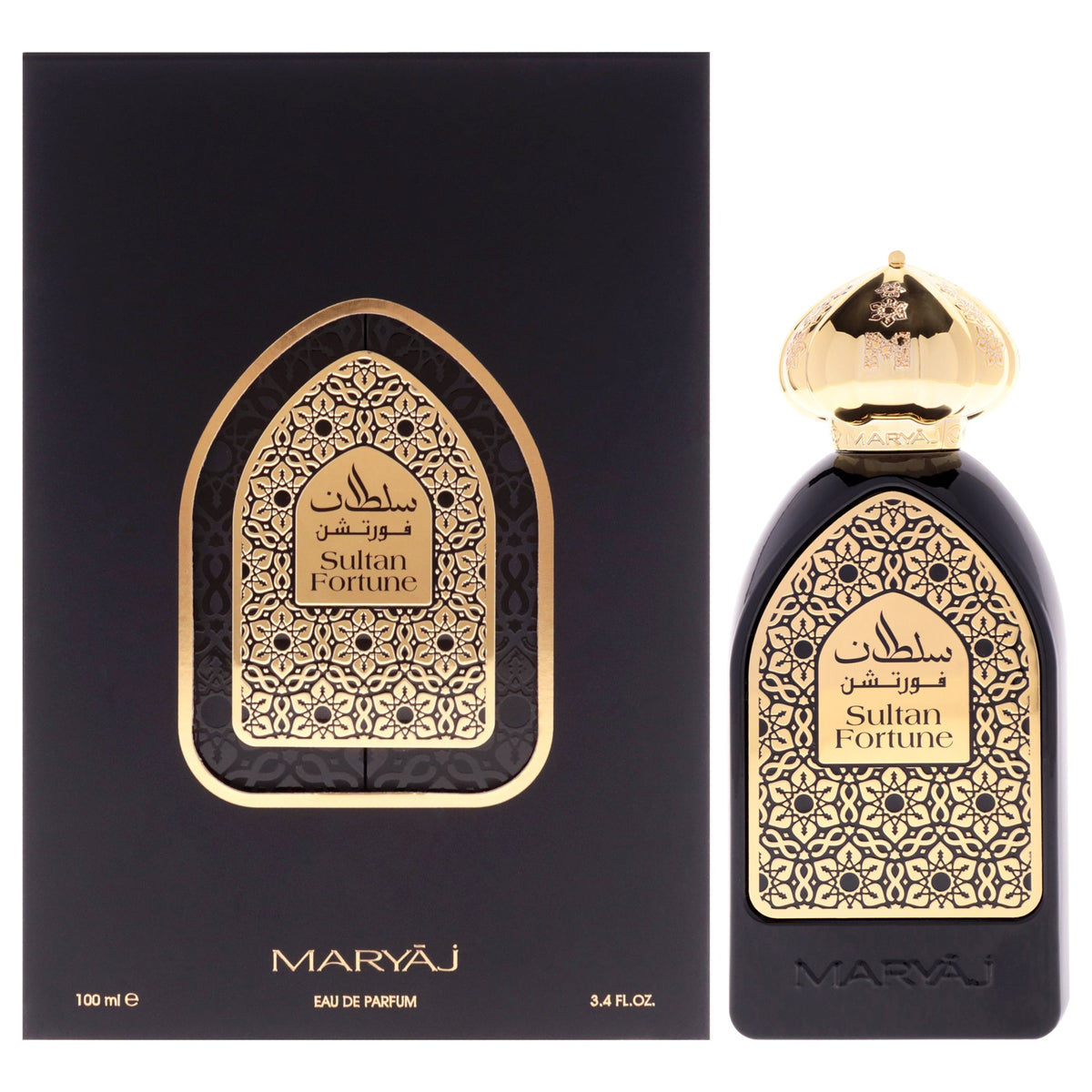 Maryaj Sultan Fortune Eau de Parfum 100 ml bottle and box on a white background