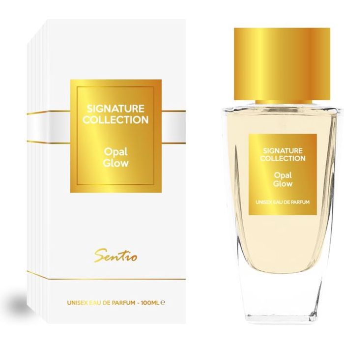 Sentio Signature Collection Opal Glow Eau de Parfum 100 ml bottle and box on a white background
